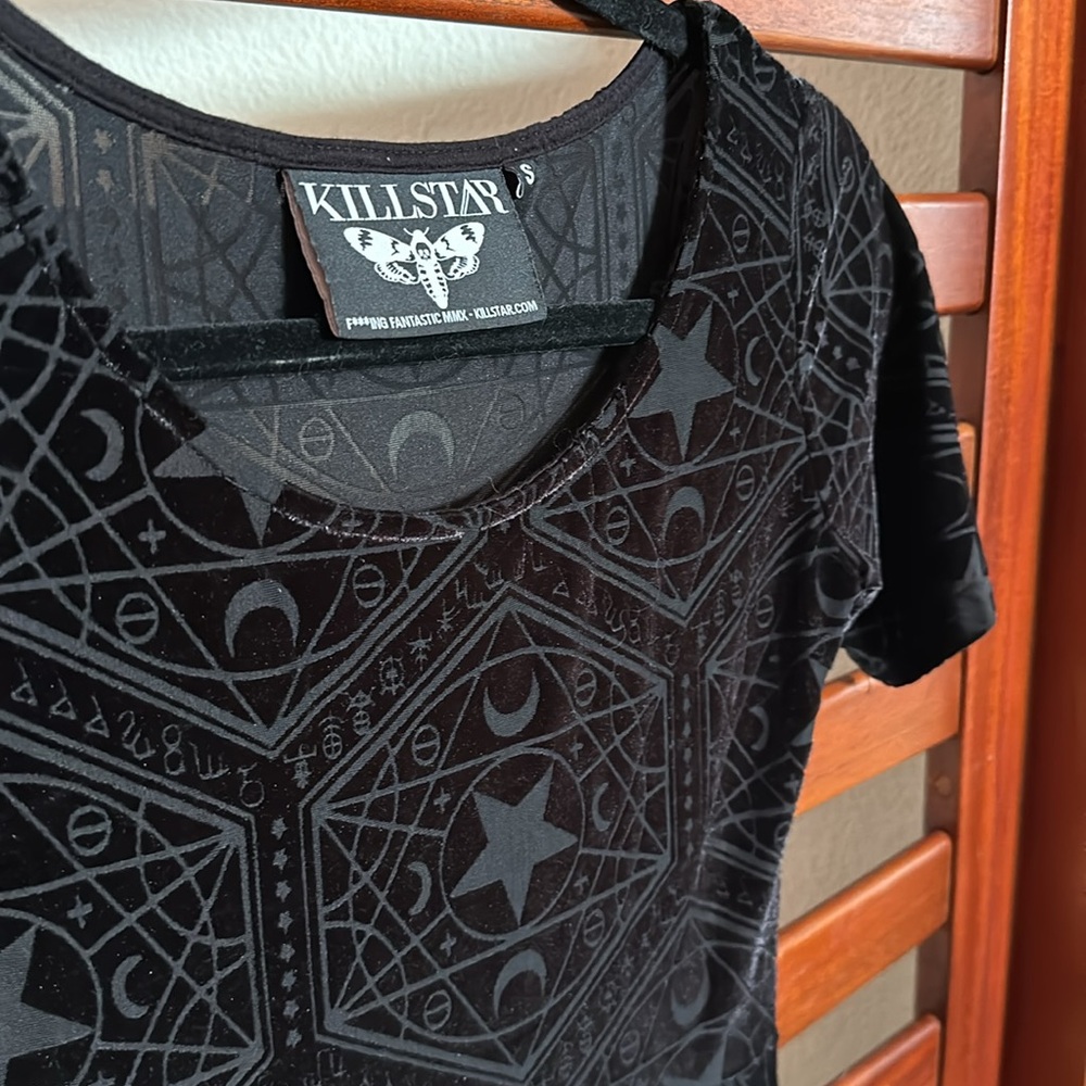 Killstar Stargazer Moons Astrology Velvet Skater Babydoll Dress